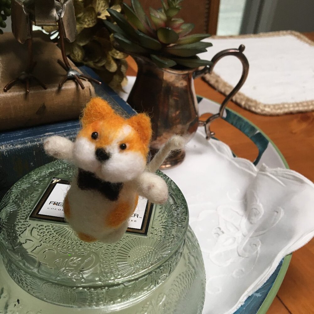 Felted Bow Tie Kitty